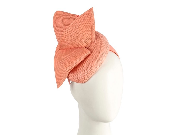 Coral racing pillbox fascinator by Fillies Collection
