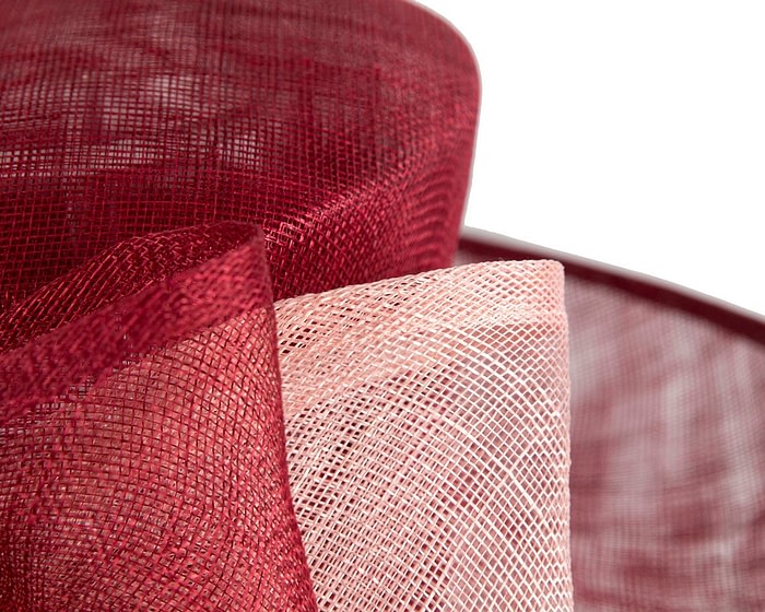 Max Alexander Burgundy & Pink Wide-Brim Hat with Bow - Image 5