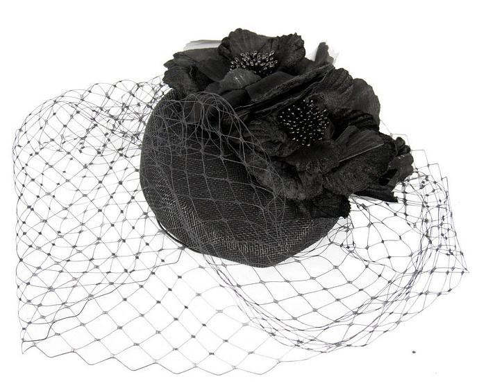 Black racing pillbox fascinator by Fillies Collection