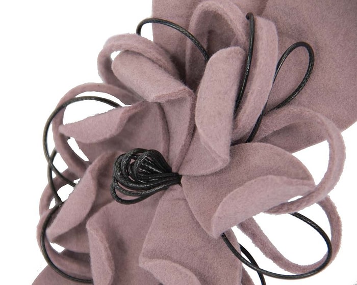 Fascinators Online - Dusty pink felt flower fascinator headband