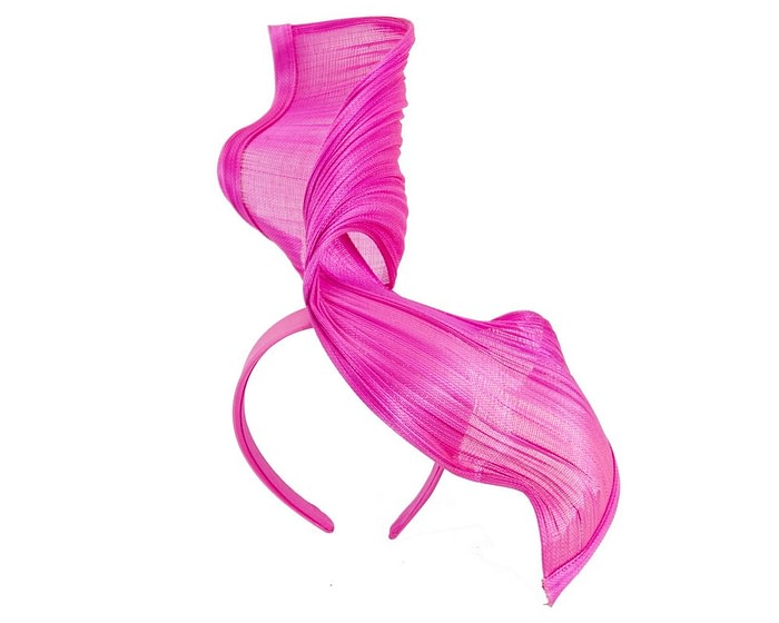 Fascinators Online - Fuchsia twisted jinsin fascinator by Fillies Collection