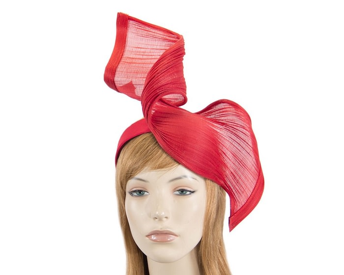 Fascinators Online - Red twisted jinsin fascinator by Fillies Collection
