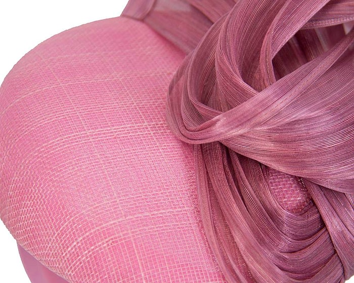 Fascinators Online - Dusty pink pillbox fascinator with silk bow by Fillies Collection