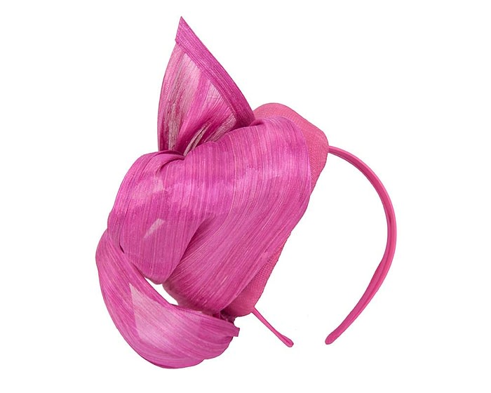 Fascinators Online - Fuchsia pillbox fascinator with silk bow by Fillies Collection