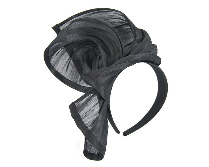 Fascinators Online - Black twists of silk abaca fascinator by Fillies Collection