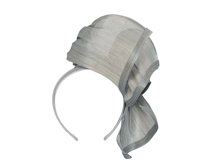 Fascinators Online - Silver twists of silk abaca fascinator by Fillies Collection
