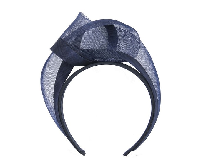 Fascinators Online - Navy turban headband by Fillies Collection