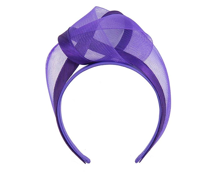 Fascinators Online - Purple turban headband by Fillies Collection