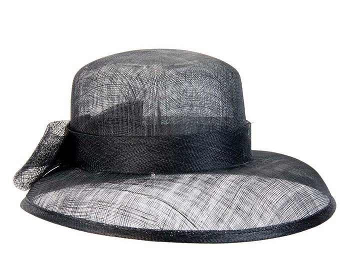 Fascinators Online - Black sinamay hat by Max Alexander