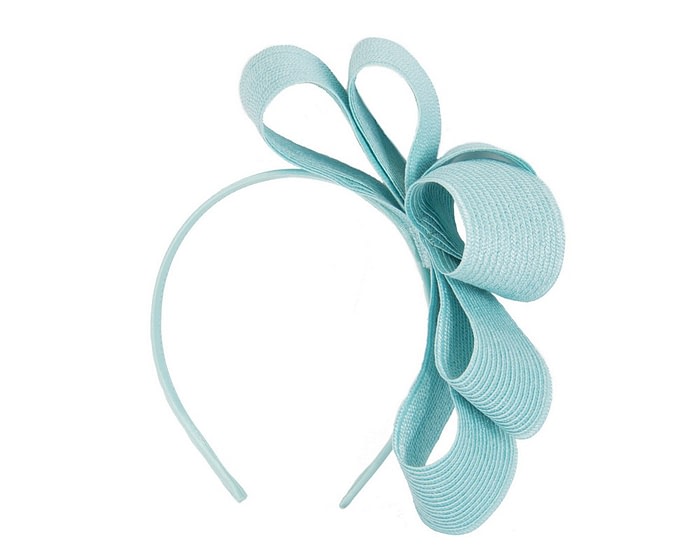 Fascinators Online - Large turquoise bow racing fascinator by Max Alexander