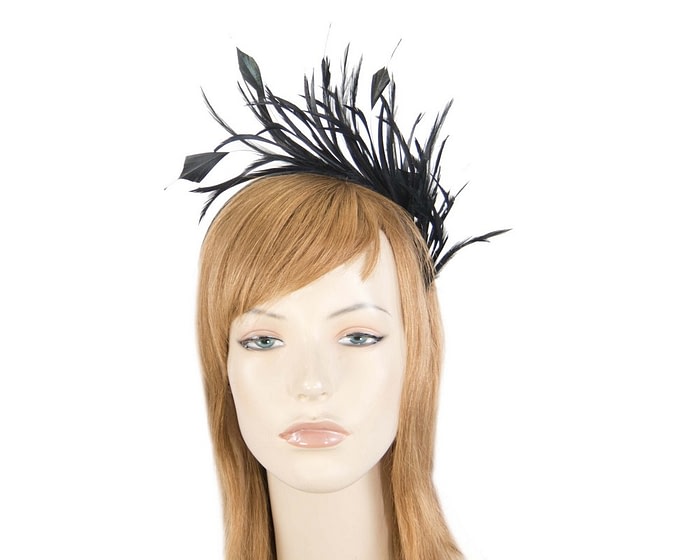 Fascinators Online - Black feather fascinator headband by Max Alexander