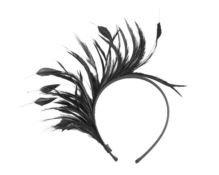Fascinators Online - Black feather fascinator headband by Max Alexander