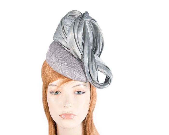 Fascinators Online - Silver pillbox with green bow by Fillies Collection