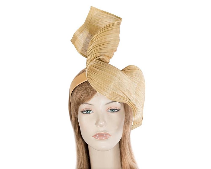 Fascinators Online - Gold twisted jinsin fascinator by Fillies Collection
