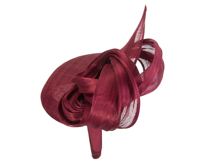 Fascinators Online - Burgundy pillbox fascinator with silk bow by Fillies Collection