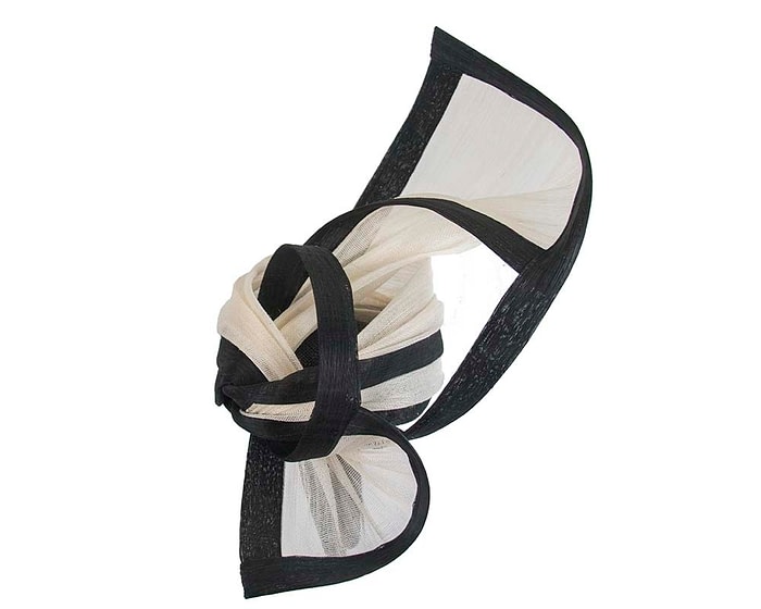 Fascinators Online - Tall black & cream designers fascinator by Fillies Collection