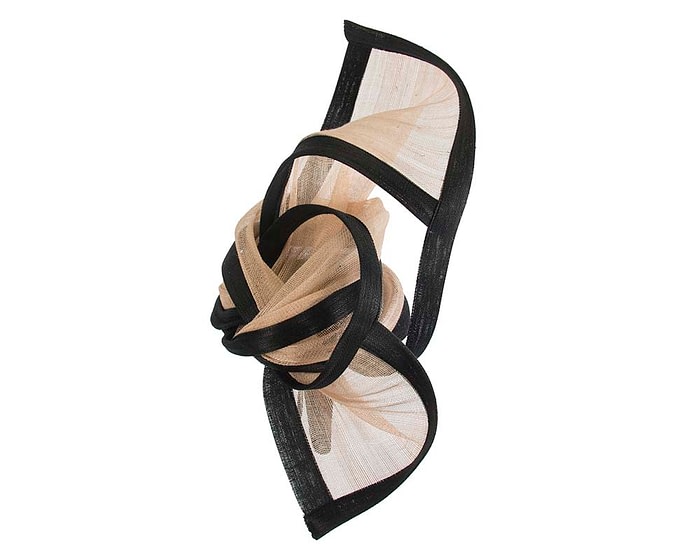 Fascinators Online - Tall black & nude designers fascinator by Fillies Collection