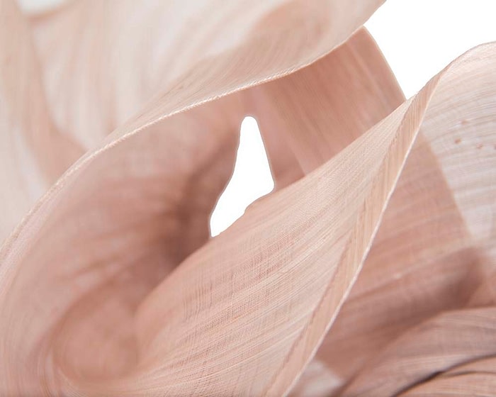 Fascinators Online - Blush sculptured silk abaca fascinator by Fillies Collection