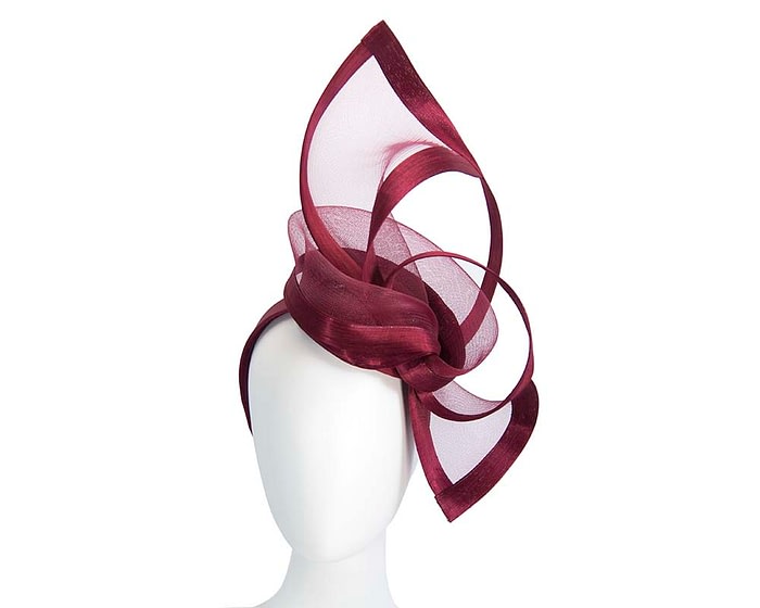 Fascinators Online - Edgy burgundy wine fascinator by Fillies Collection