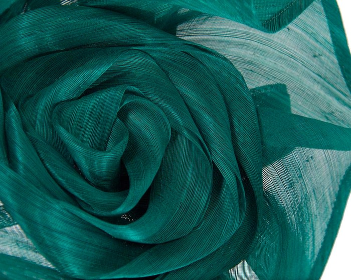 Fascinators Online - Teal sculptured silk abaca fascinator by Fillies Collection