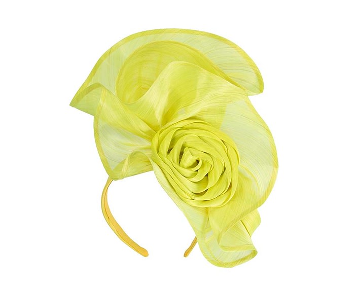 Fascinators Online - Yellow sculptured silk abaca fascinator by Fillies Collection