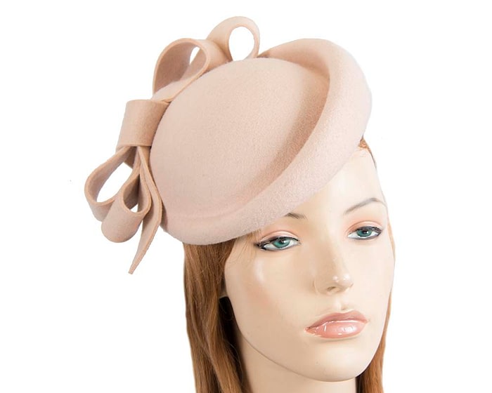 Fascinators Online - Large nude felt fascinator hat by Fillies Collection