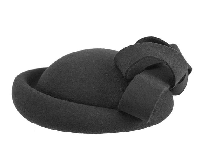 Fascinators Online - Large black felt fascinator hat by Fillies Collection
