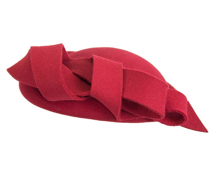 Fascinators Online - Large red felt fascinator hat by Fillies Collection