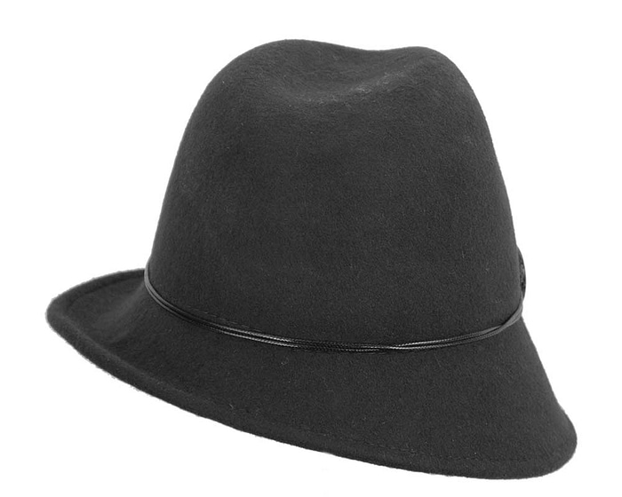 Fascinators Online - Black felt trilby hat by Max Alexander