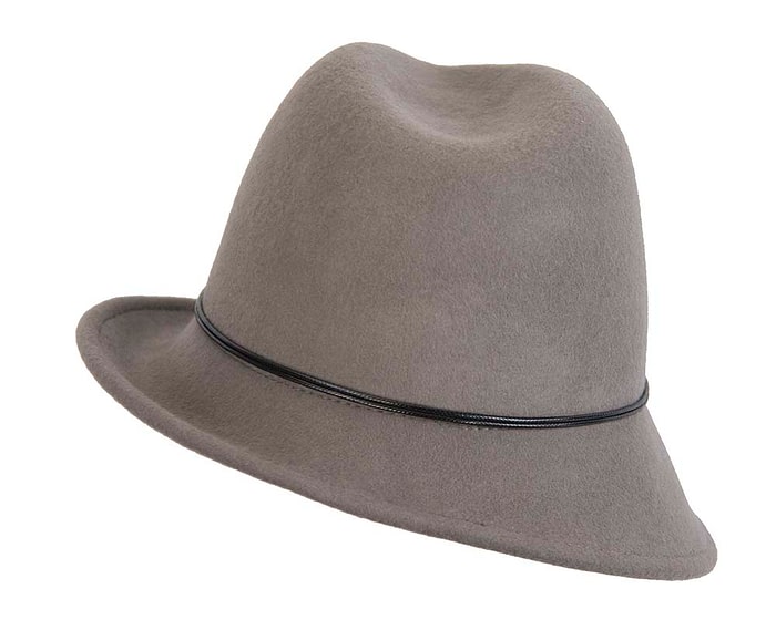 Fascinators Online - Grey felt trilby hat by Max Alexander