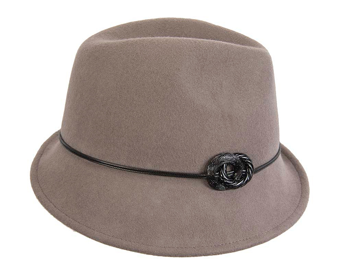 Fascinators Online - Grey felt trilby hat by Max Alexander