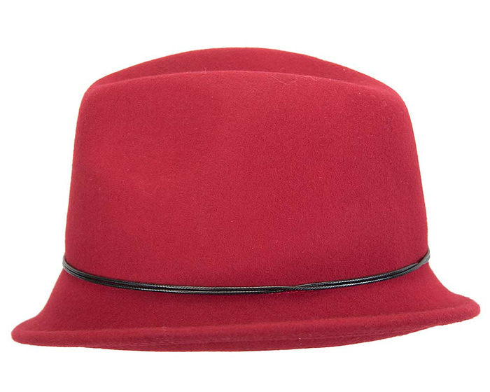 Fascinators Online - Red felt trilby hat by Max Alexander