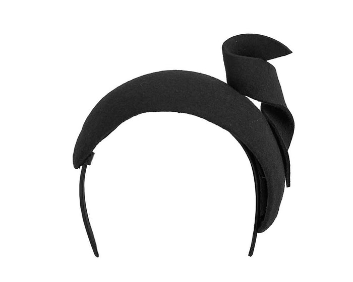 Fascinators Online - Wide black designers headband winter fascinator by Max Alexander