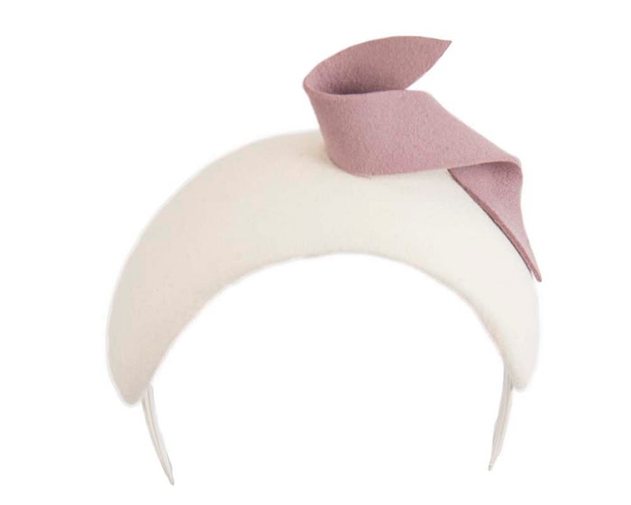 Fascinators Online - Wide cream & nude designers headband winter fascinator by Max Alexander