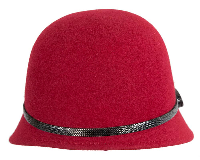 Fascinators Online - Red felt cloche hat by Max Alexander