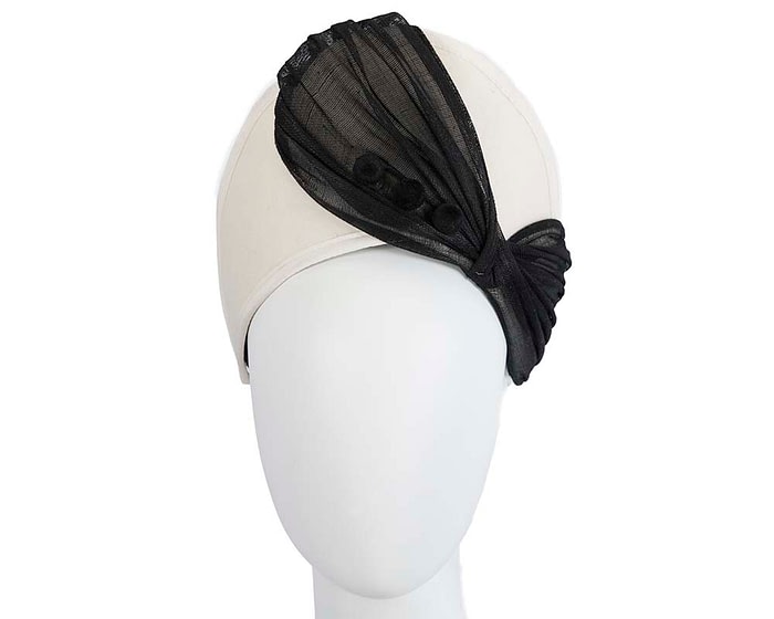 Fascinators Online - Cream & black felt crown fascinator by Fillies Collection