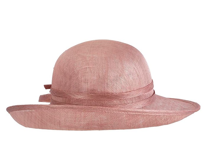Fascinators Online - Dusty Pink ladies sinamay racing hat by Max Alexander