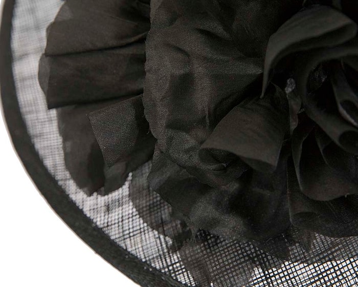 Fascinators Online - Black ladies sinamay racing hat with flower by Max Alexander