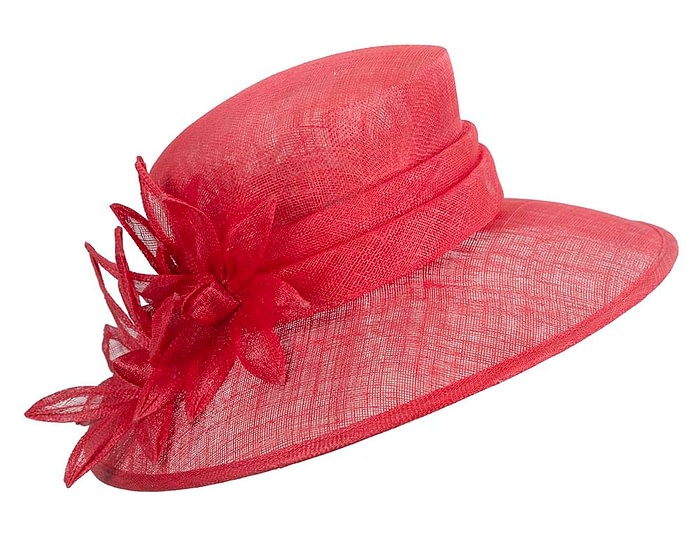 Fascinators Online - Large traditional red racing hat by Max Alexander