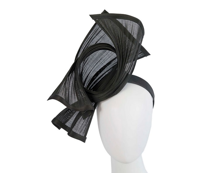 Fascinators Online - Black twisted jinsin racing fascinator by Fillies Collection