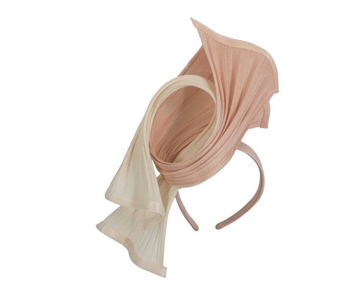 Fascinators Online - Twisted cream & nude jinsin racing fascinator by Fillies Collection