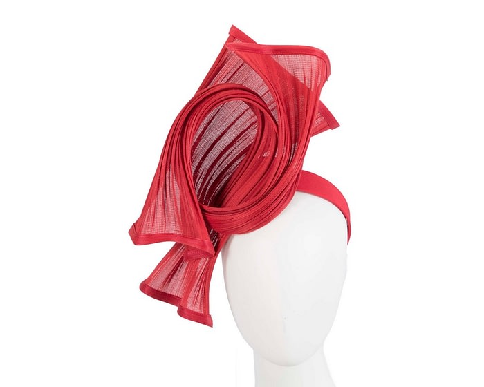 Fascinators Online - Twisted red jinsin racing fascinator by Fillies Collection