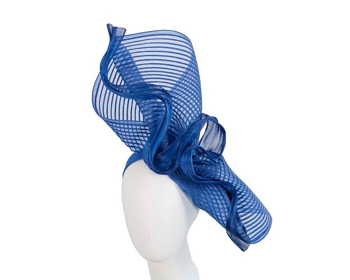 Fascinators Online - Tall Australian Made royal blue racing fascinator by Fillies Collection
