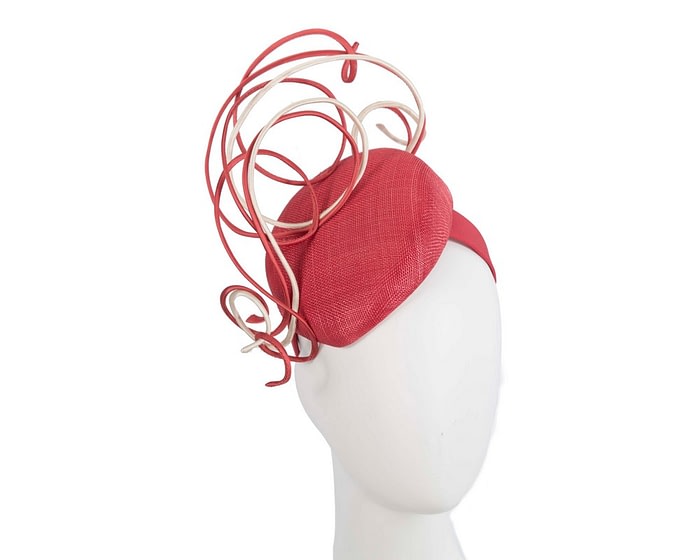 Fascinators Online - Designers red & nude racing fascinator by Fillies Collection