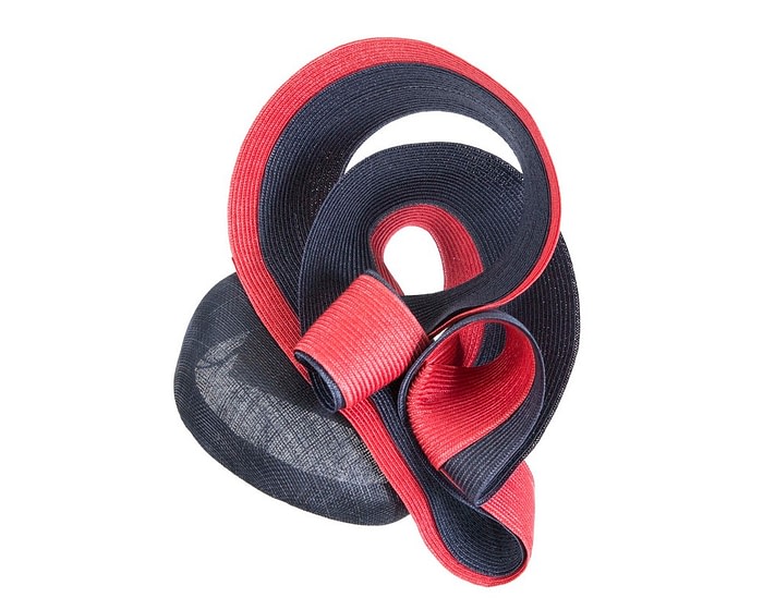 Fascinators Online - Navy & red racing fascinator by Fillies Collection