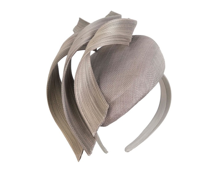 Fascinators Online - Silver pillbox racing fascinator with jinsin trim by Fillies Collection