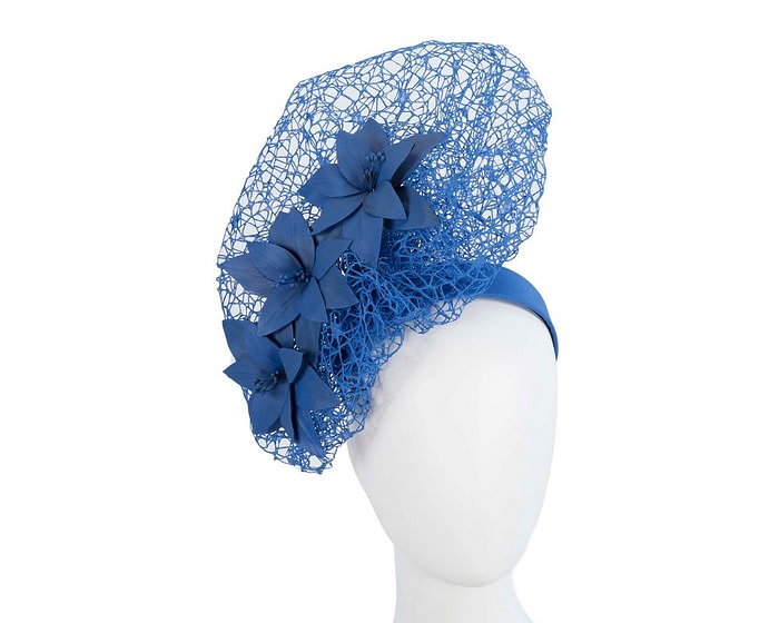 Fascinators Online - Royal blue designers racing fascinator by Fillies Collection