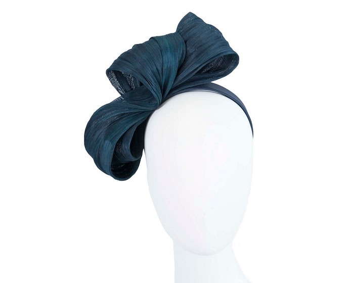 Fascinators Online - Navy bow racing fascinator by Fillies Collection