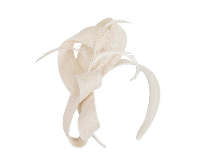 Fascinators Online - Cream loops headband fascinator by Fillies Collection