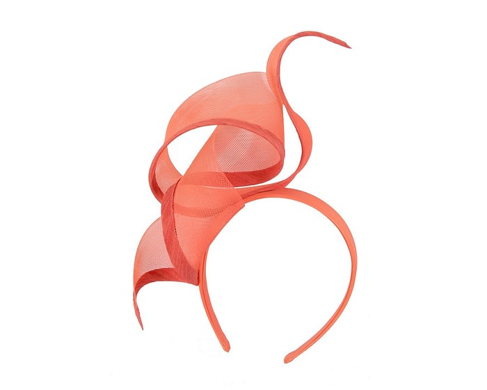 Fascinators Online - Twisted coral racing fascinator by Fillies Collection